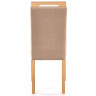 CLARION HALMAR Upholstered Wooden Dining Chair in Brown Fabric with Honey Oak Frame