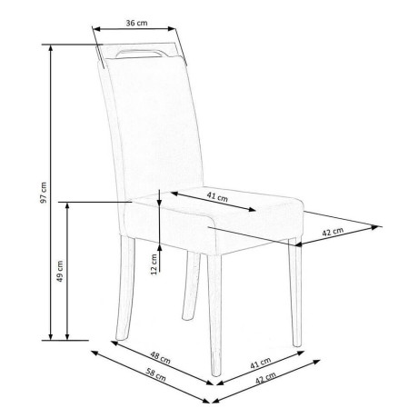 CLARION HALMAR Upholstered Wooden Dining Chair in Brown Fabric with Honey Oak Frame