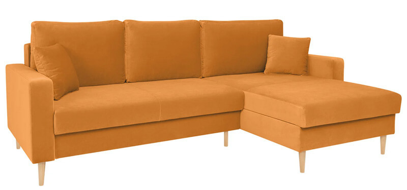 RIMI LUX 3DL BRW Corner Sofa Bed Orange