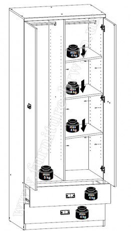 SZF2D2S NAMUR BRW Wardrobe