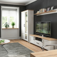 REG1D1W LOKSA BRW Glass-Fronted Cabinet