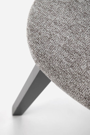 HYLO HALMAR Upholstered Wooden Dining Chair in Grey Fabric with Black Frame