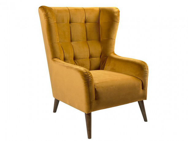 CASEY ES BRW Armchair Yellow Rain