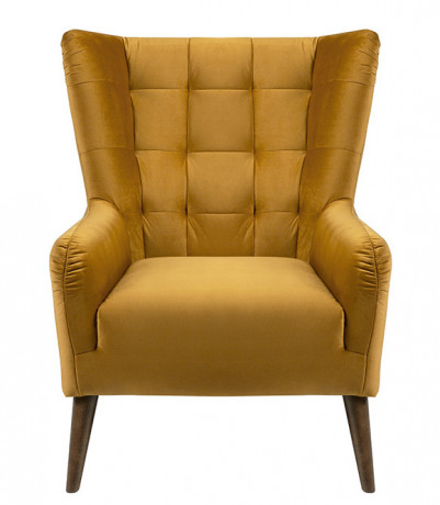 CASEY ES BRW Armchair Yellow Rain