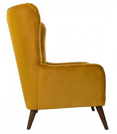 CASEY ES BRW Armchair Yellow Rain