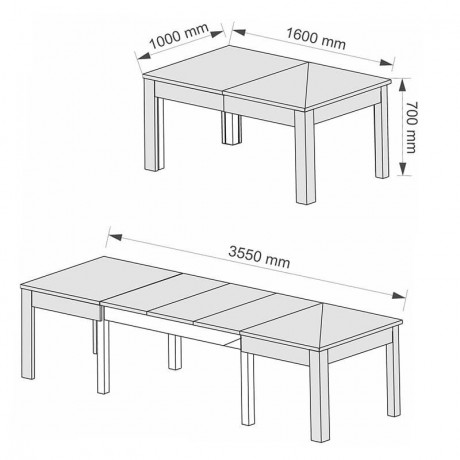BARI MEBIN Unfolded Table 8 Legs