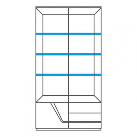SMART Dual Left Glass-Fronted Cabinet MEBIN