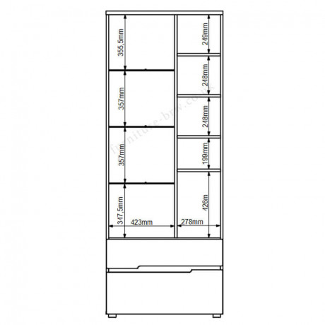 REG1W2D2S/20/8 MEMPHIS BRW Glass-Fronted Cabinet