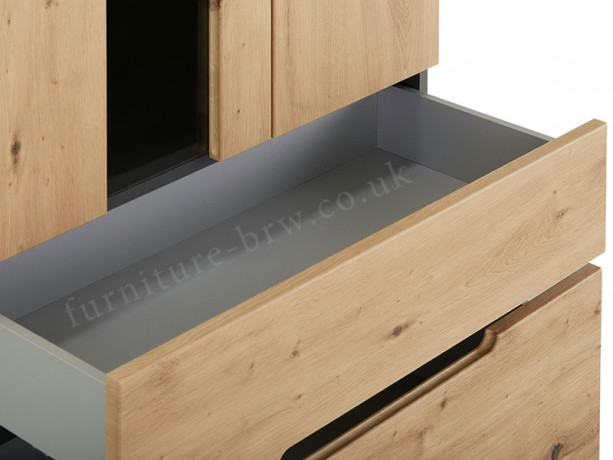 REG1W2D2S/20/8 MEMPHIS BRW Glass-Fronted Cabinet