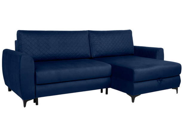 NELIA LUX 2DL BRW Corner Sofa Bed Blue