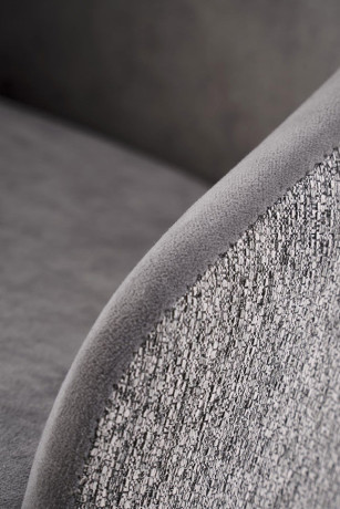 MALAGA HALMAR Swivel Upholstered Wooden Dining Chair in Grey Fabric with Beech Legs