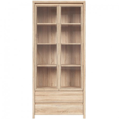 REG2W2S KASPIAN BRW (sonoma) Glass-Fronted Cabinet