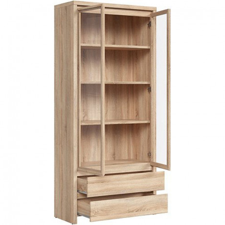 REG2W2S KASPIAN BRW (sonoma) Glass-Fronted Cabinet