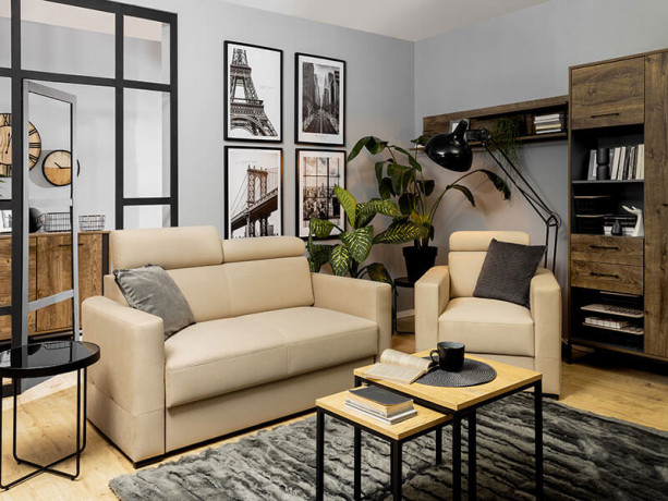 LORD 2BK BRW 2 Seater Sofa Beige