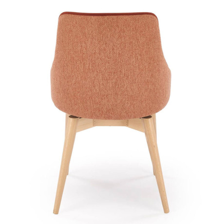 MALAGA HALMAR Swivel Upholstered Wooden Dining Chair in Cinnamon Fabric with Beech Legs