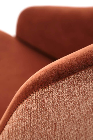 MALAGA HALMAR Swivel Upholstered Wooden Dining Chair in Cinnamon Fabric with Beech Legs