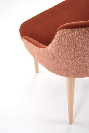 MALAGA HALMAR Swivel Upholstered Wooden Dining Chair in Cinnamon Fabric with Beech Legs