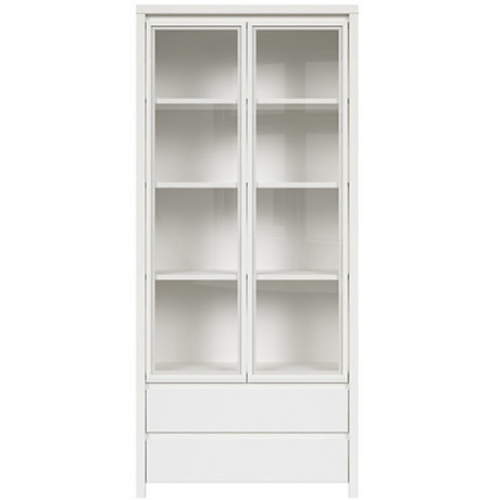 REG2W2S KASPIAN BRW (white) Glass-Fronted Cabinet