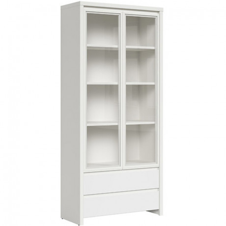 REG2W2S KASPIAN BRW (white) Glass-Fronted Cabinet