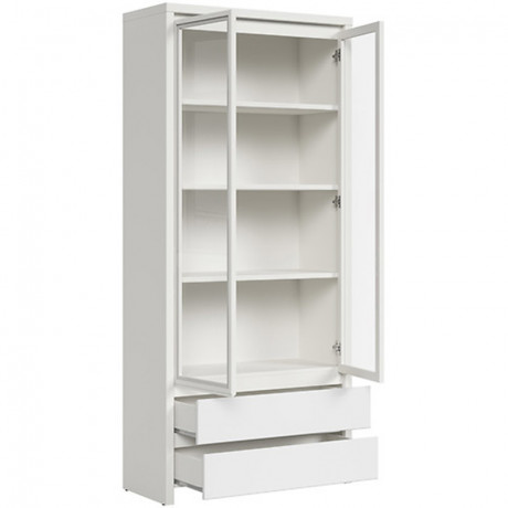REG2W2S KASPIAN BRW (white) Glass-Fronted Cabinet