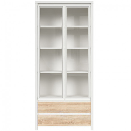 REG2W2S KASPIAN BRW (white) Glass-Fronted Cabinet