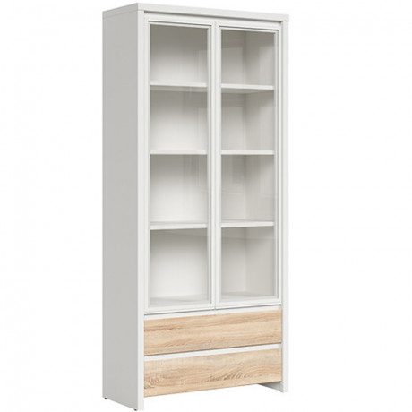REG2W2S KASPIAN BRW (white) Glass-Fronted Cabinet