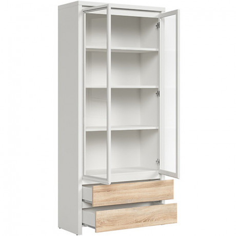REG2W2S KASPIAN BRW (white) Glass-Fronted Cabinet