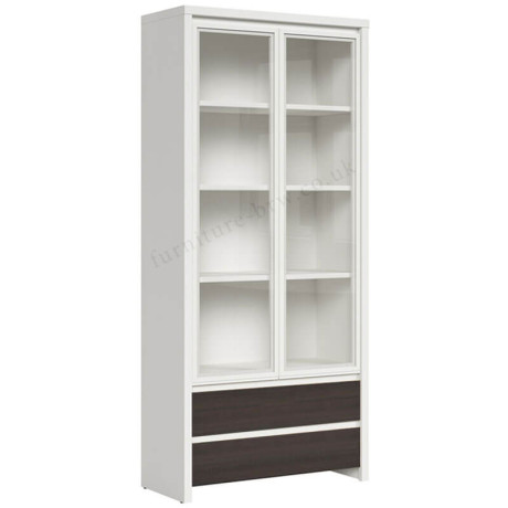 REG2W2S KASPIAN BRW (white) Glass-Fronted Cabinet