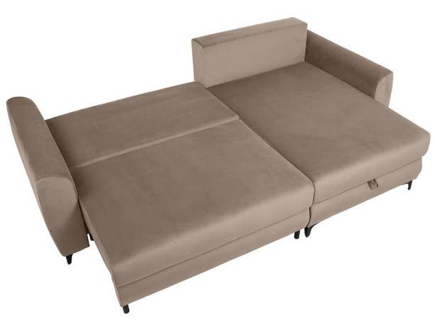 NELIA LUX 2DL BRW Corner Sofa Bed Beige