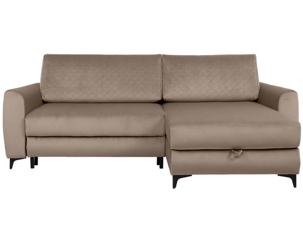 NELIA LUX 2DL BRW Corner Sofa Bed Beige