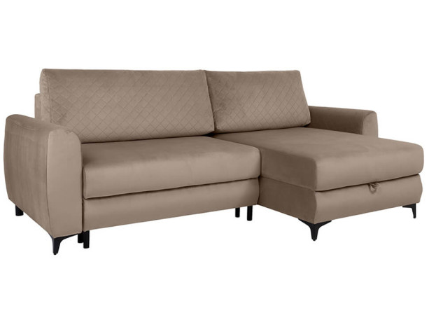 NELIA LUX 2DL BRW Corner Sofa Bed Beige