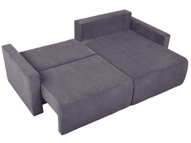 RUFIO LUX 2DL BRW Corner Sofa Bed Grey