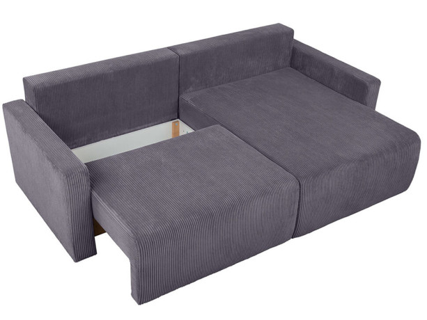 RUFIO LUX 2DL BRW Corner Sofa Bed Grey