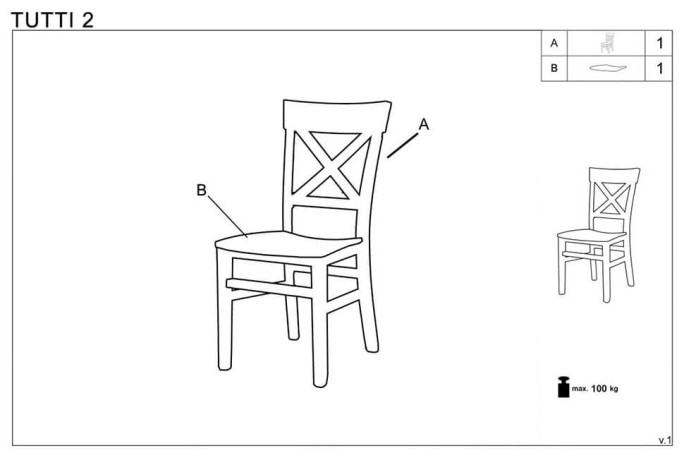 TUTTI 2 HALMAR Upholstered Wooden Dining Chair in Black Fabric with Grey-Green Frame and Cross Backrest