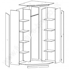 SZFN2D MALCOLM BRW Corner Wardrobe