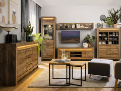 REG1D1W TORIN BRW Glass-Fronted Cabinet