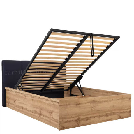 LOZ/140/B/T TETRIX BRW Bed 140 with a Soft Headboard and Lifting Mechanism 1