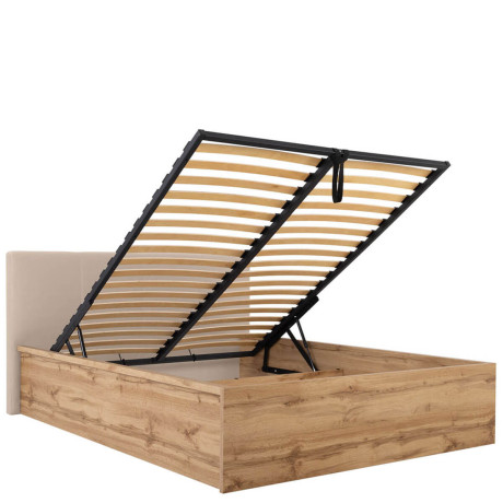 LOZ/140/B/T TETRIX BRW Bed 140 with a Soft Headboard and Lifting Mechanism 1