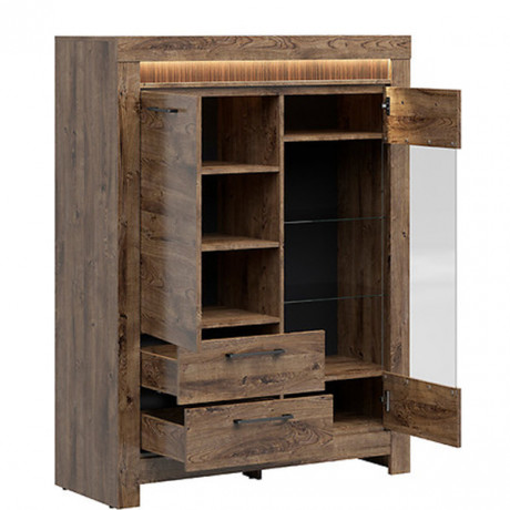 REG1D1W2S TORIN BRW Glass-Fronted Cabinet