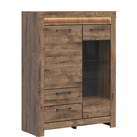 REG1D1W2S TORIN BRW Glass-Fronted Cabinet