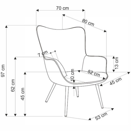 AMARO HALMAR Armchair Mustard