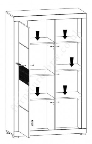 REG1D FLAMES BRW Shelf Unit