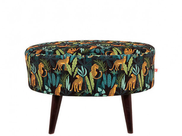 EMILLY H BRW Pouf Print Jungle