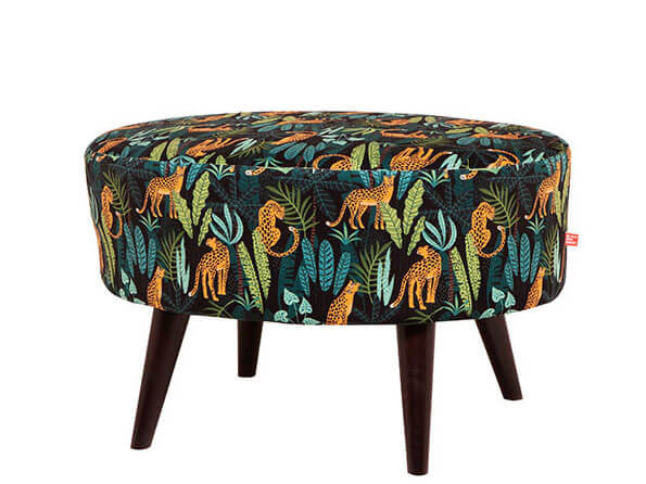 EMILLY H BRW Pouf Print Jungle