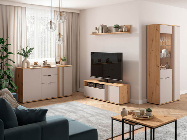 REG2D1W/90 BREVAS BRW Glass-Fronted Cabinet