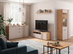 REG2D1W/90 BREVAS BRW Glass-Fronted Cabinet