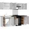 JUNONA LINE 240 Kitchen Set White Gloss / Dark Delano Oak