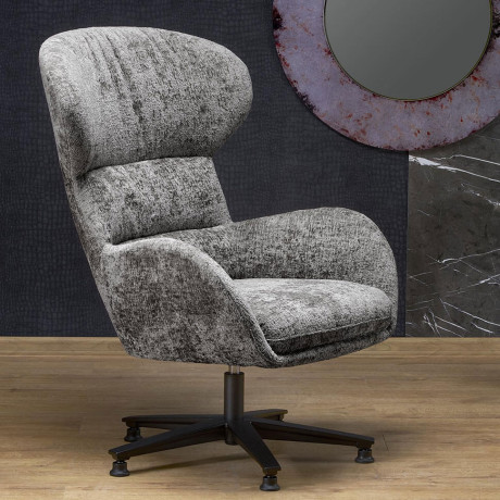 FRANCO HALMAR Swivel Armchair Grey