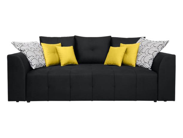 ROYAL IV MEGA LUX 3DL BRW 3 Seater Sofa Bed Black