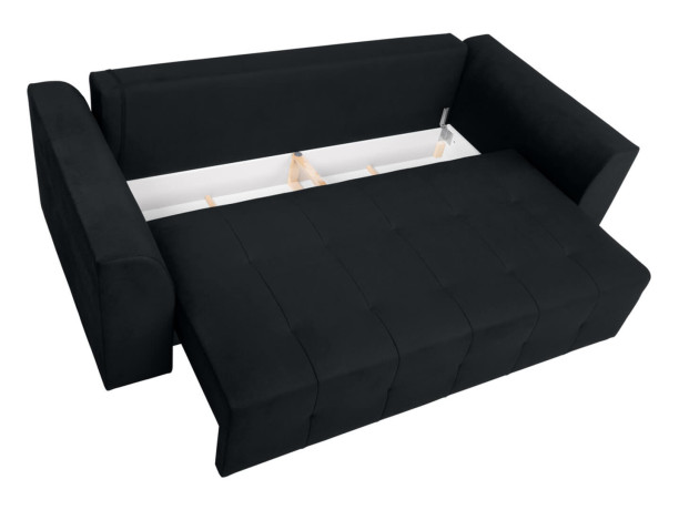 ROYAL IV MEGA LUX 3DL BRW 3 Seater Sofa Bed Black